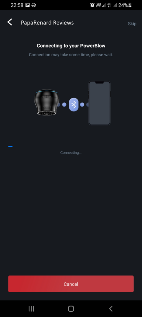 Connecting PowerBlow from FeelConnect