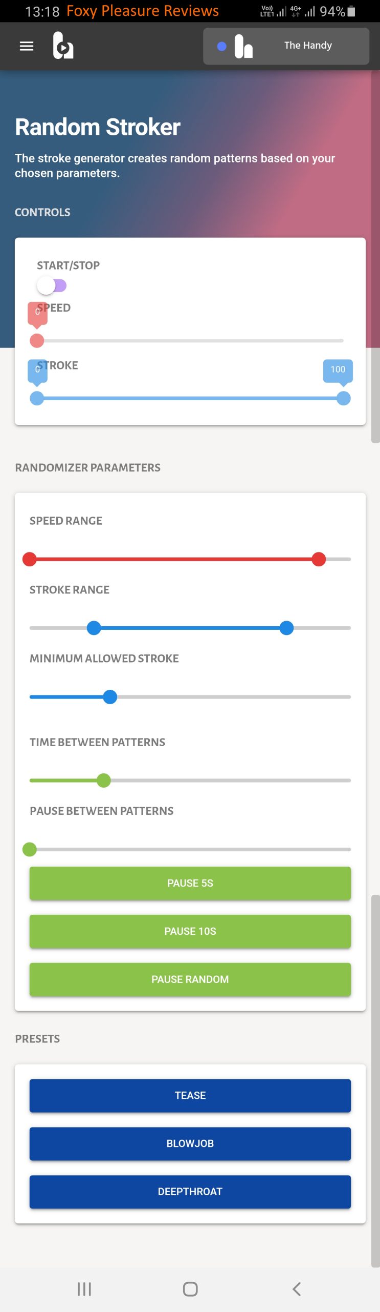 Handyverse App Random Stroker