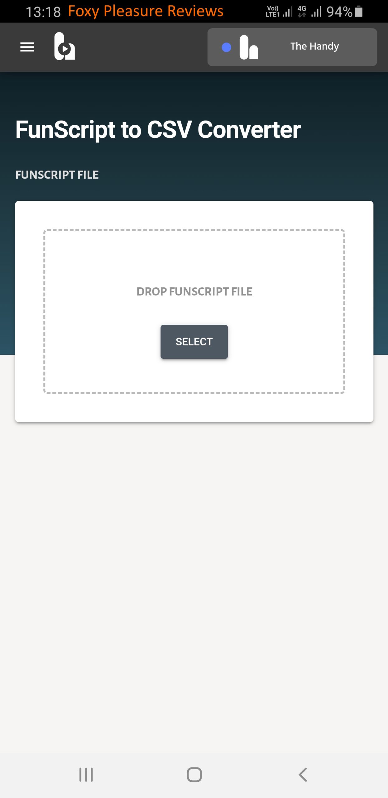 Handyverse App Funscript Converter