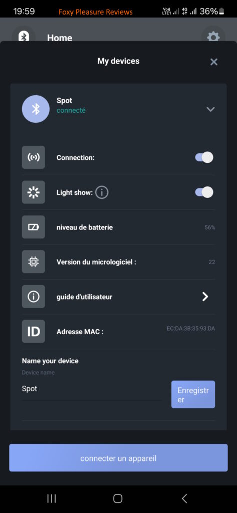 FeelConnect device informations